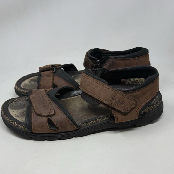 Ecco Cosmo Sandals Mens 12 - 12.5 EU 46 Brown Leather Cork Bed Hiking Outdoor main image 14